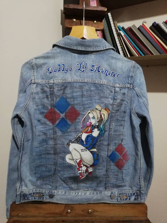 Harley Quinn Jean Jacket Custom Design 