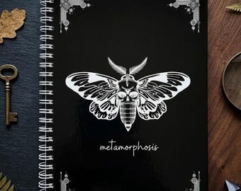 Gothic Moth Notebook: Deaths Head Hawkmoth Journal, Dark Academia