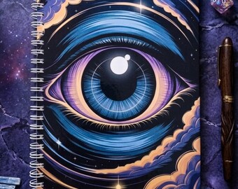 Cloudy Eye Handmade Notebook: Celestial Cosmic Journal, Undated Spiral