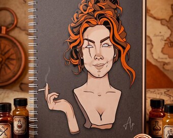 Woman Portrait Notebook: Limited Edition Journal, Artist Illustrated, Undated Spiral