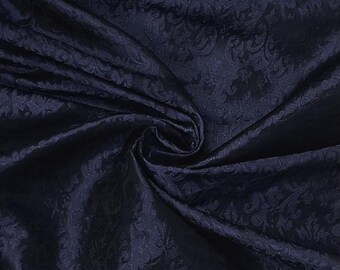 50% SALE Brocade Fabric, Indian brocade black and blueish purple fabric, Dress fabric,Fancy fabric, Brocade fabric by the yard NFAF354