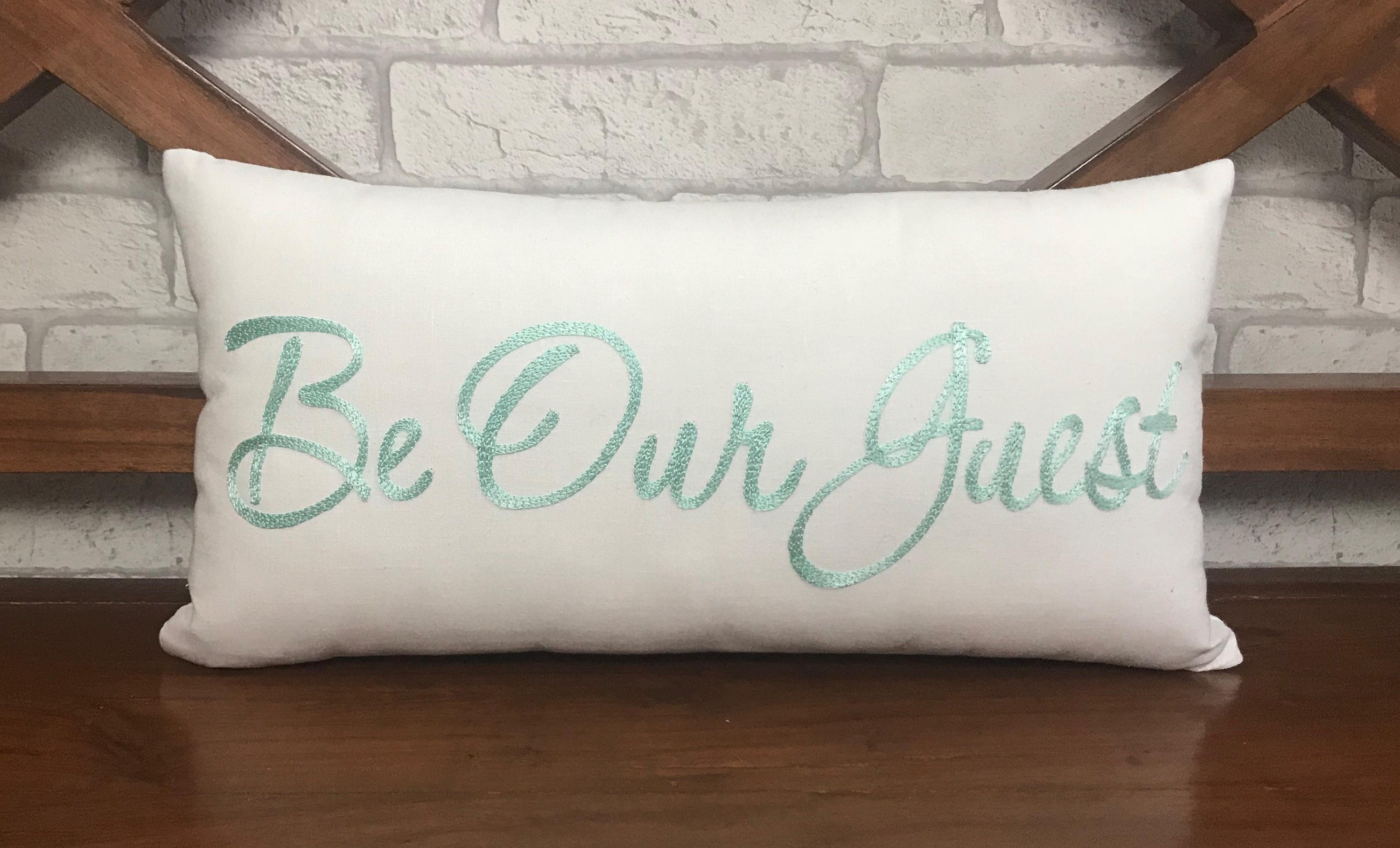 30 OFF Be Our Guest Pillow Embroidered Guest Room Etsy
