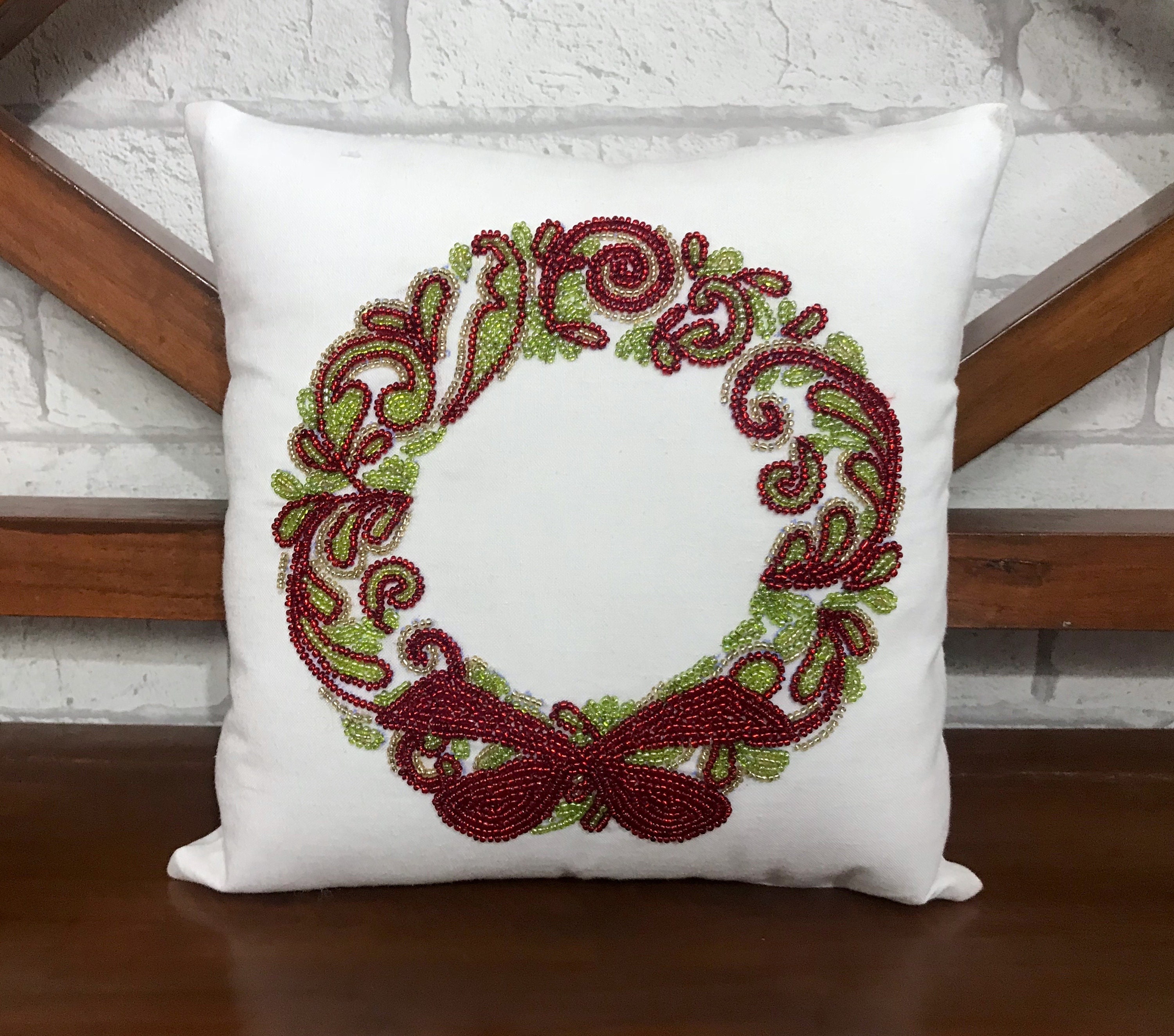 30% Vente Oreiller en Couronne de Noël, Décoratif, Décoration Chalet, Intérieure, Cadeau, Forme d'or