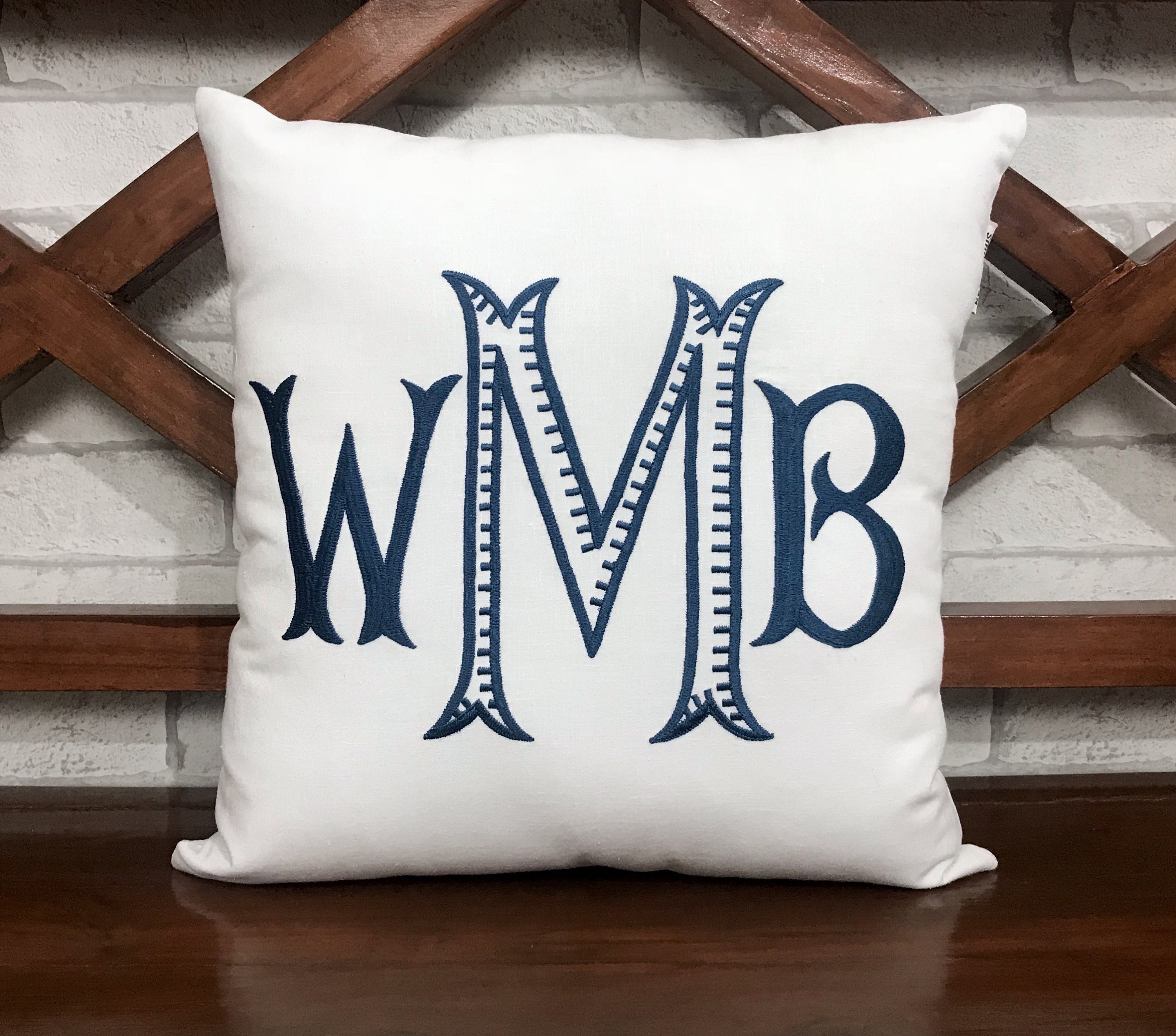 etsy monogram pillow