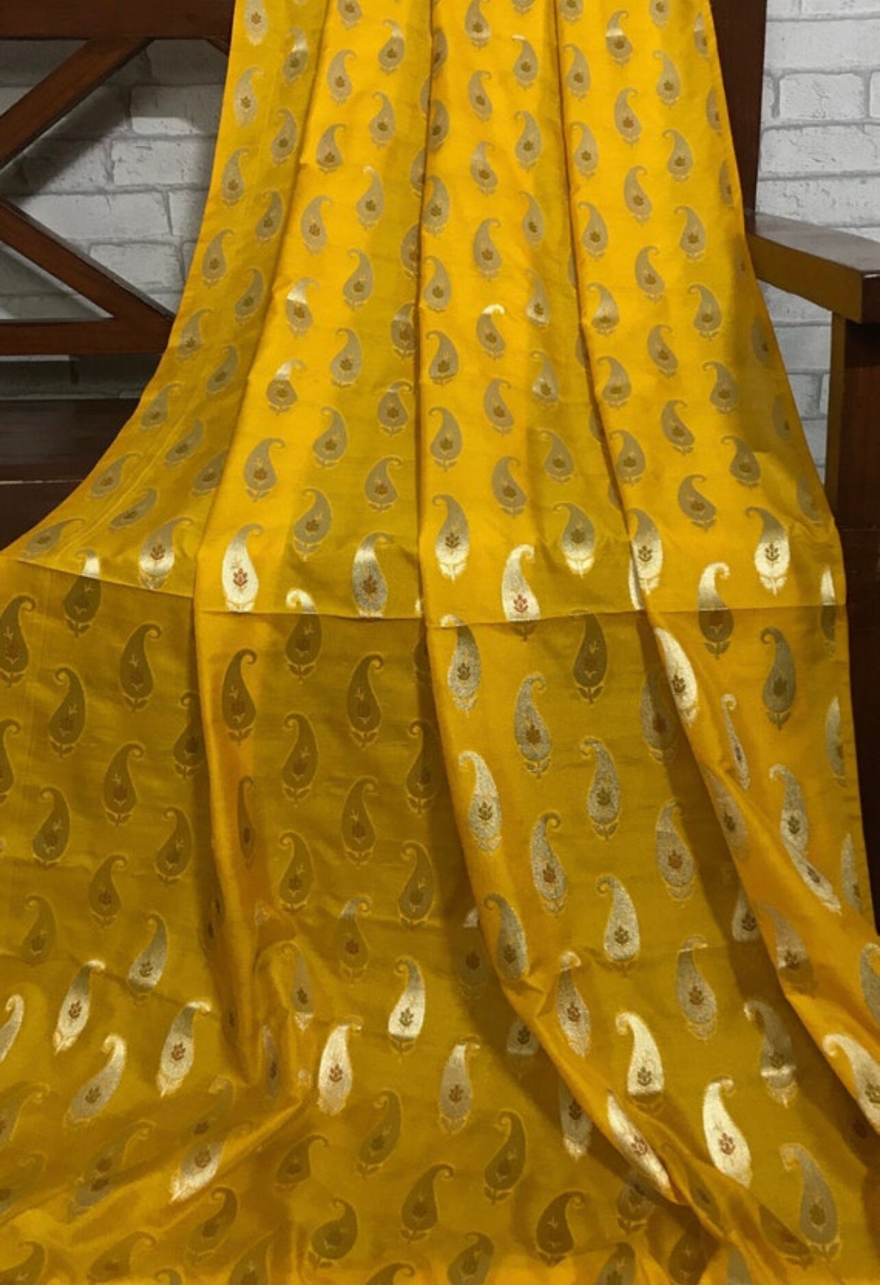 50% SALE Indian Brocade fabric Yellow And Gold Bridal Brocade Fabric NFAF305 Wedding Indian brocade Brocade fabric by the yard 50% SALE Indian Brocade fabric Yellow And Gold Bridal Brocade Fabric NFAF305 Wedding Indian brocade Brocade fabric by the yard