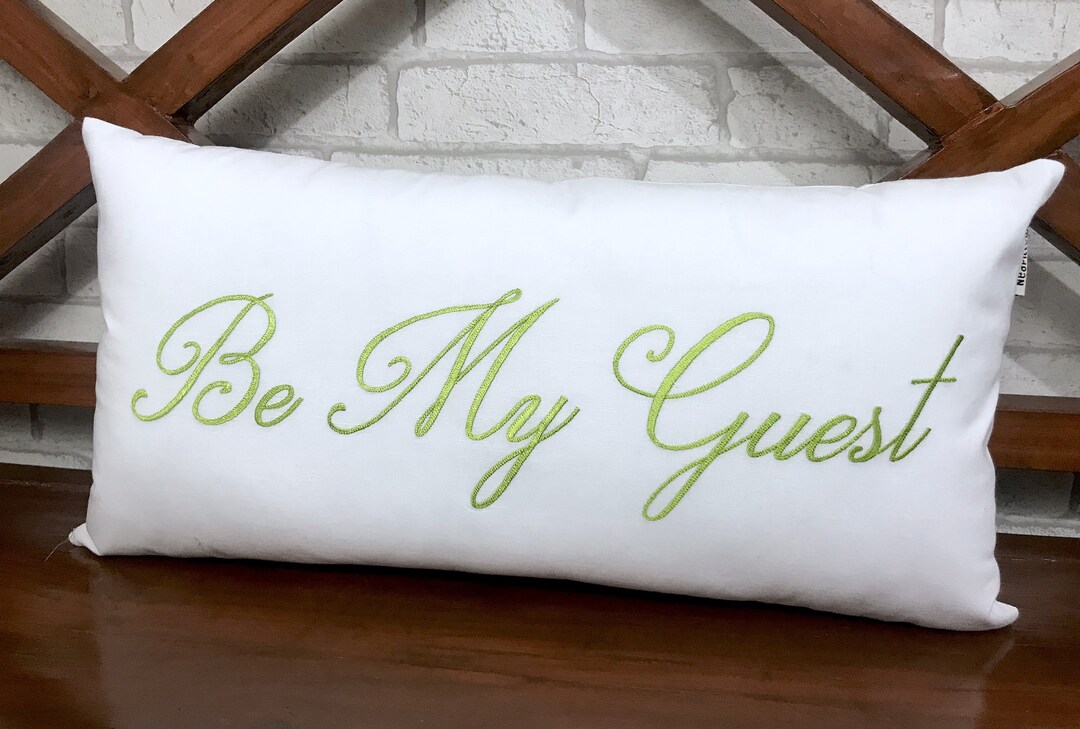 70 Sale Be Our Guest Pillow Embroidered Guest Room Pillow Etsy