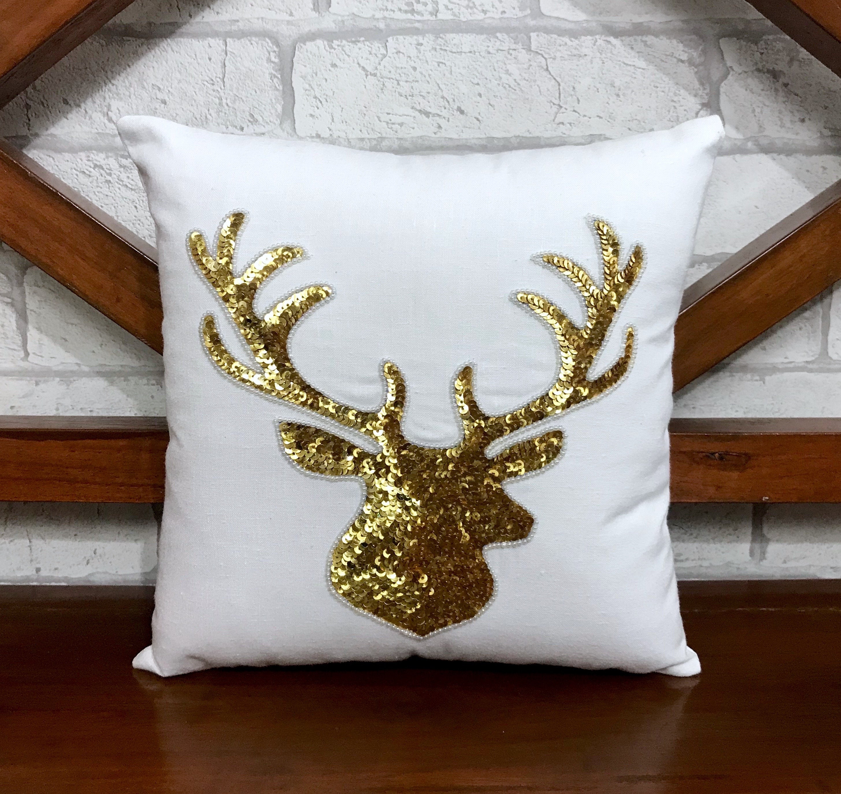 30% de Réduction Décoration Noël en Bois Renne, Oreiller Noël, Cadeaux d'hiver, Forme d'oreiller Dis