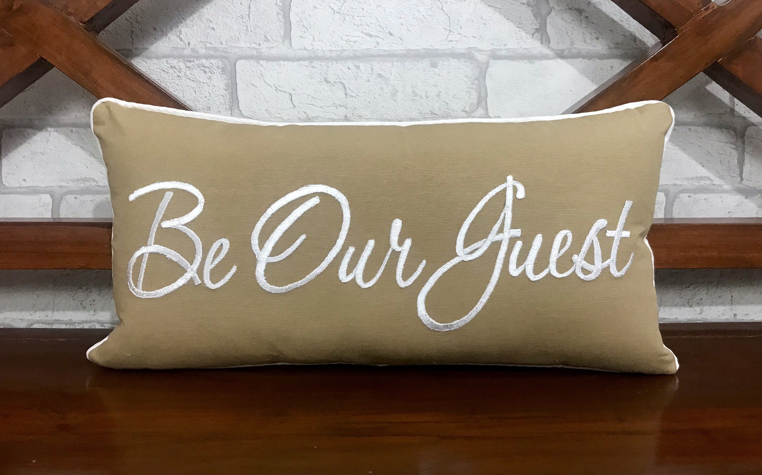 30 Sale Be Our Guest Embroidered Pillow Guest Room Pillow Etsy