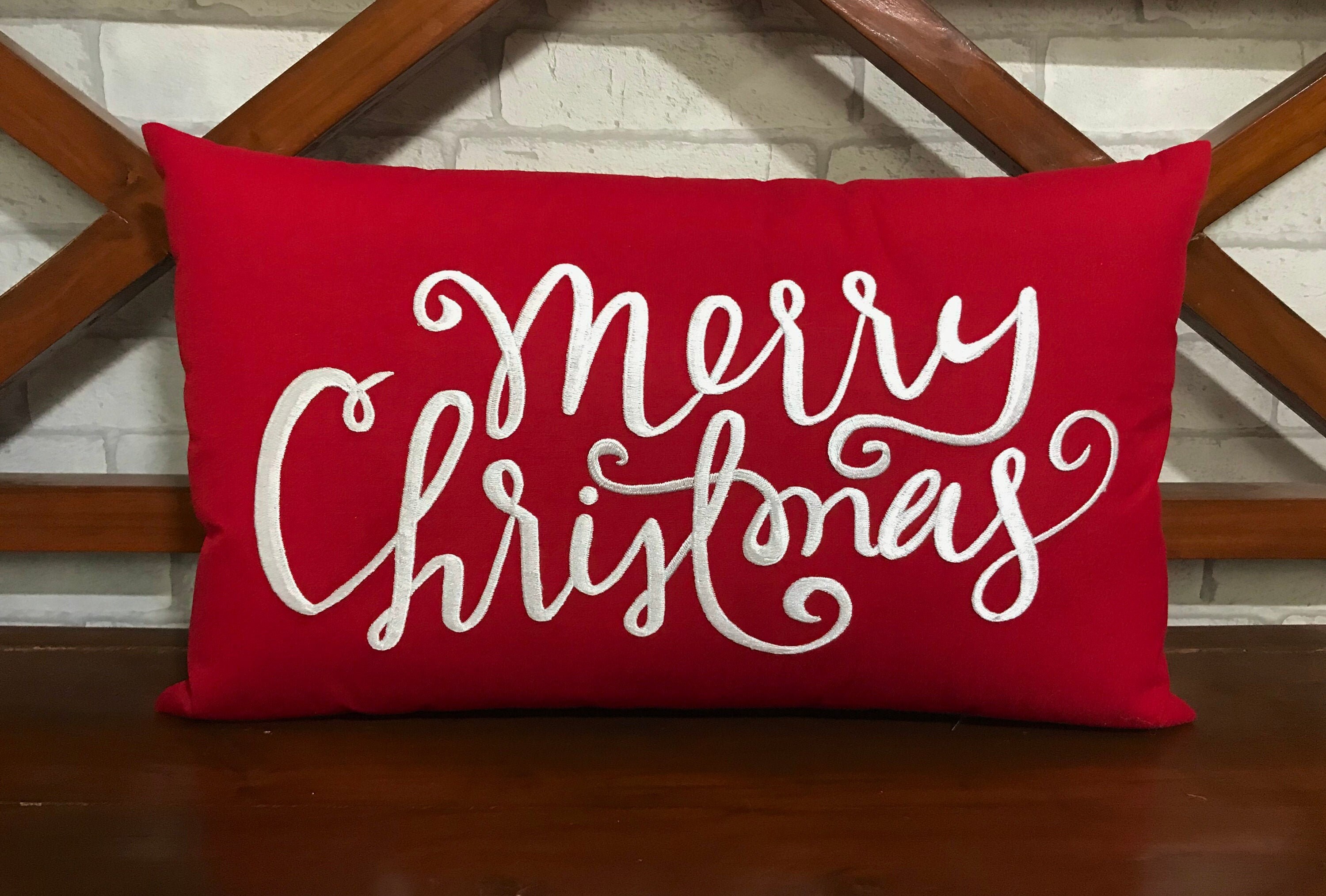 30% de Réduction sur L'oreiller Joyeux Noël, Décorations Décoration d'hiver, Cadeaux Ferme, Chalet, 