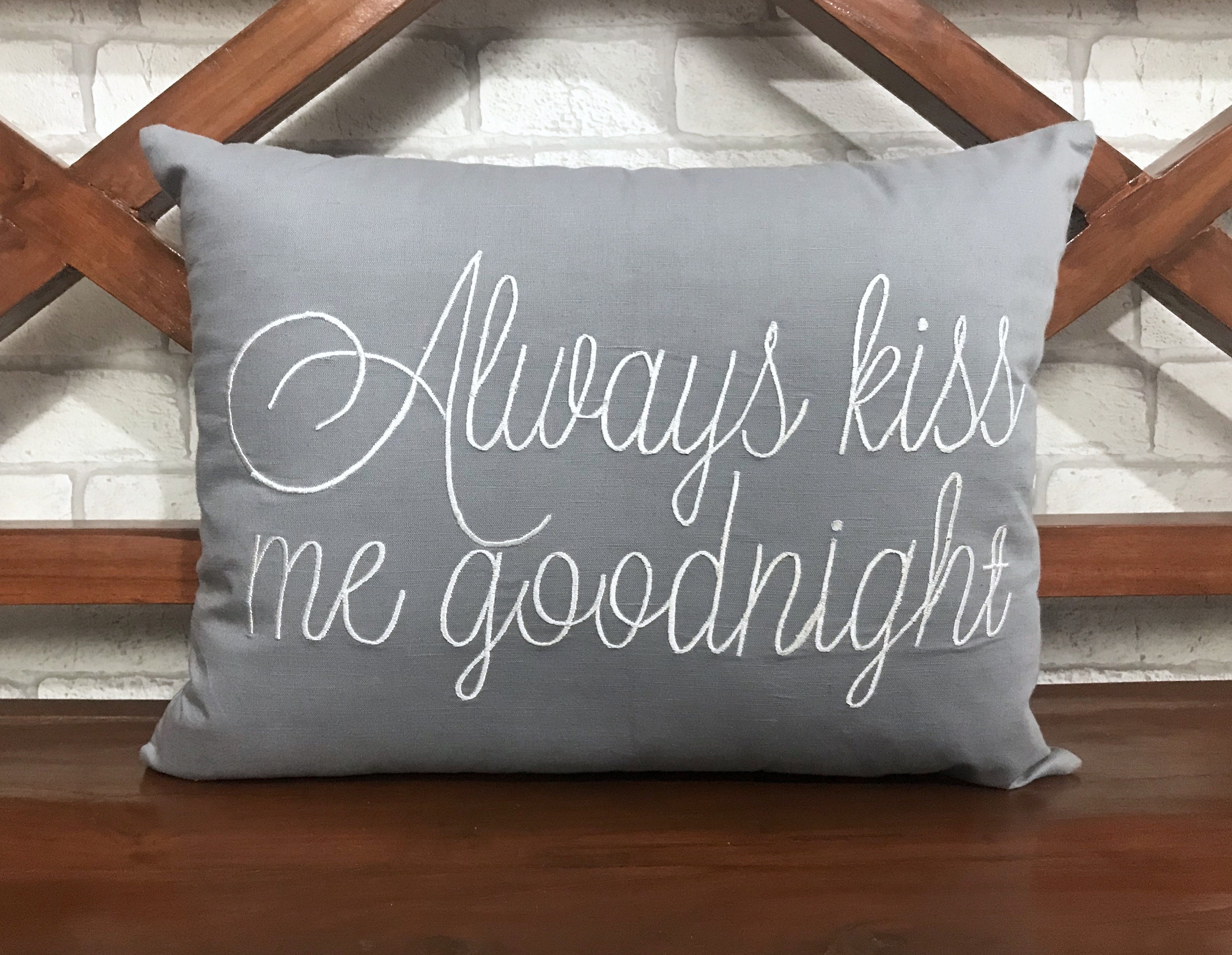 30% de Réduction Personnalisé Toujours Embrassez-Moi Bonne Nuit Oreiller Personnalisé, Mariage, Cade