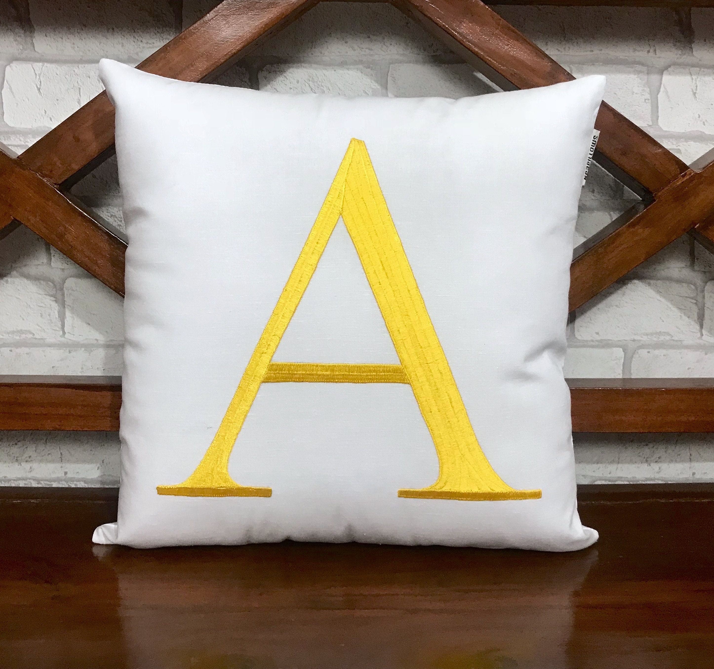 30% Off Vente Initial Letter Hand Embroidery Pillow, Personalized, Dorm Decor, Housewarming, Anniver