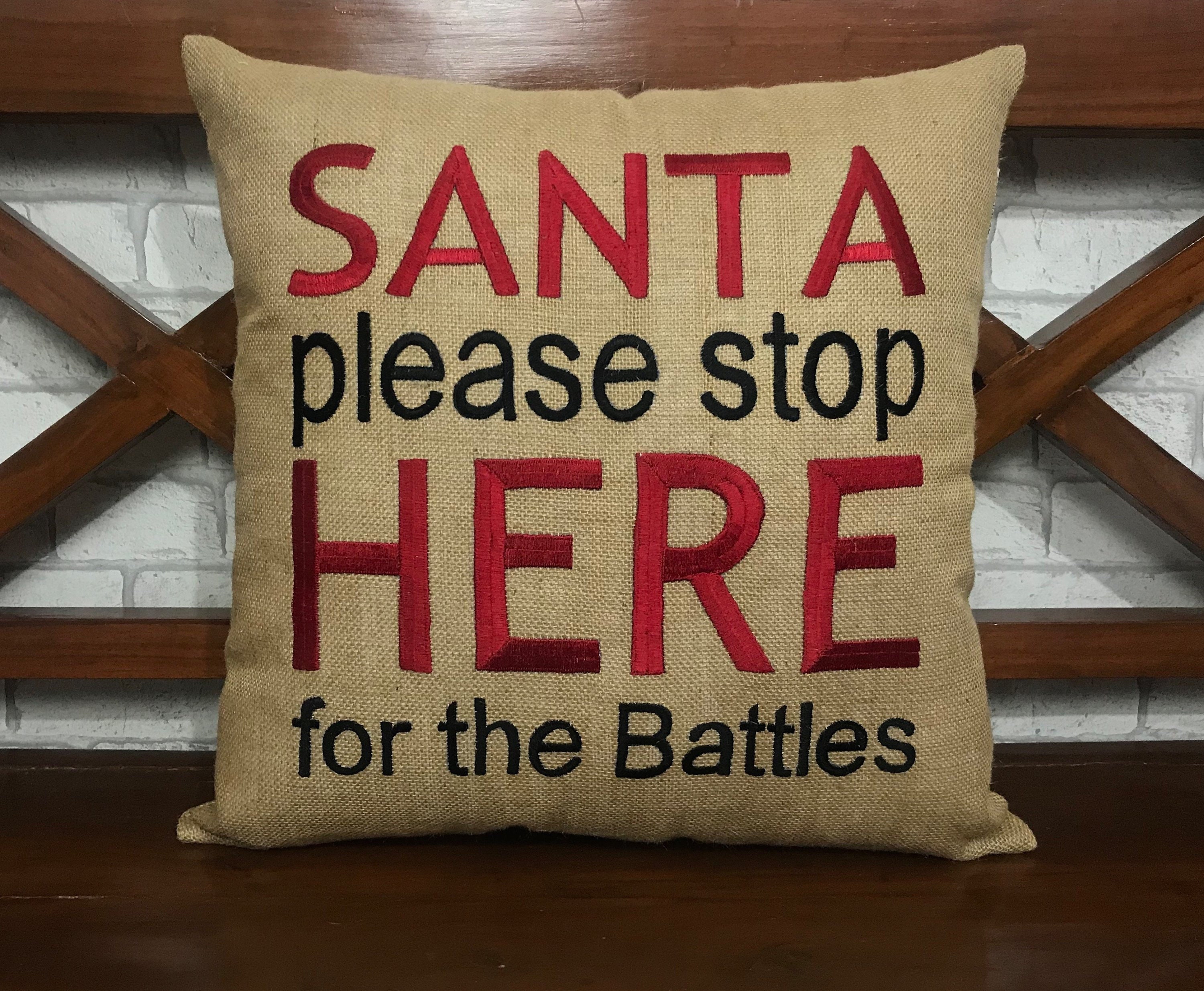 30% de Réduction sur Le Père Noël S'il Vous Plaît Arrêtez Ici Oreiller Noël, Cadeaux Pour Enfants, D