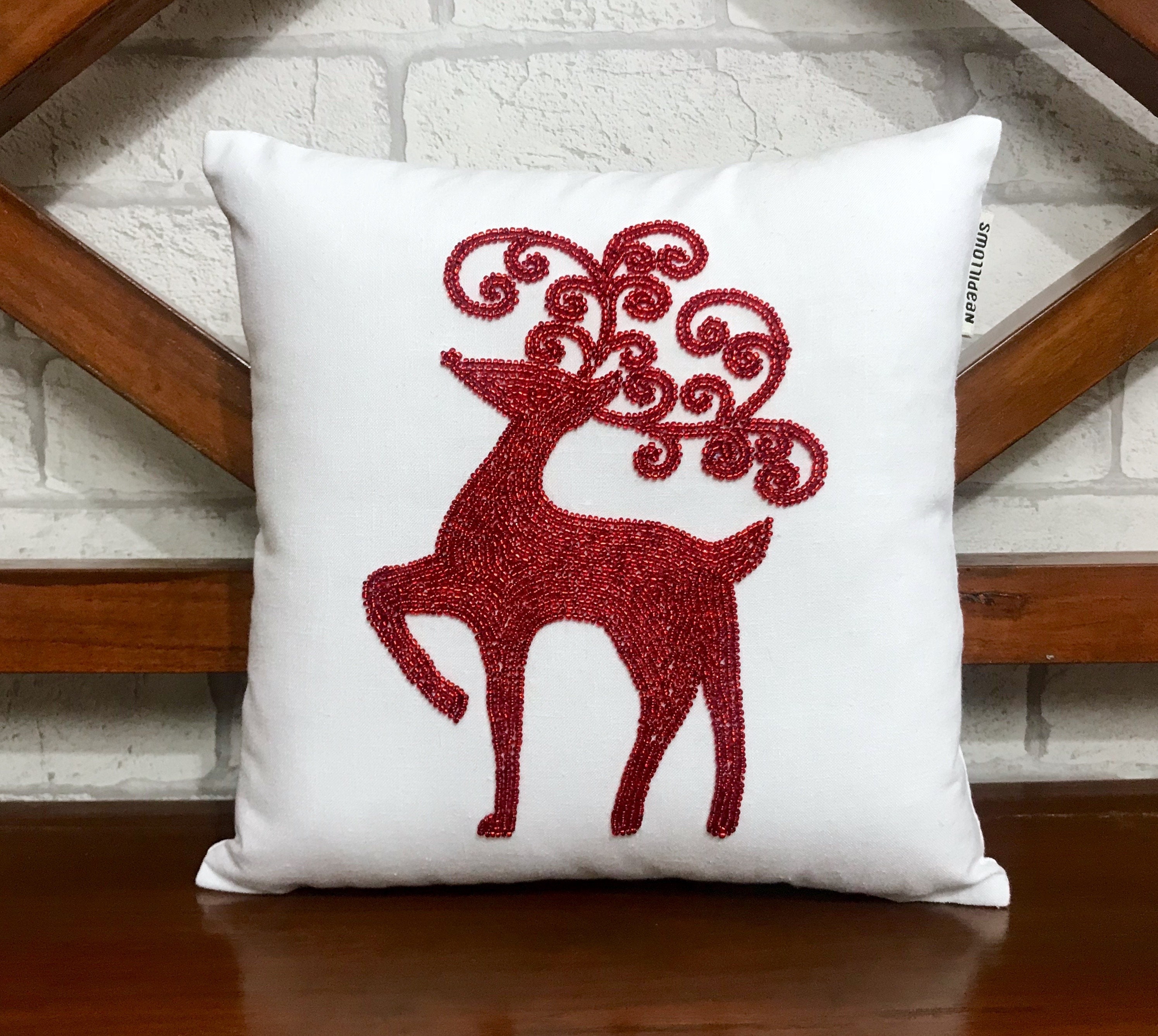 30% de Réduction sur L'oreiller Noël en Renne, Décorations, Cadeaux Noël, Décor Automne-Hiver, Cadea