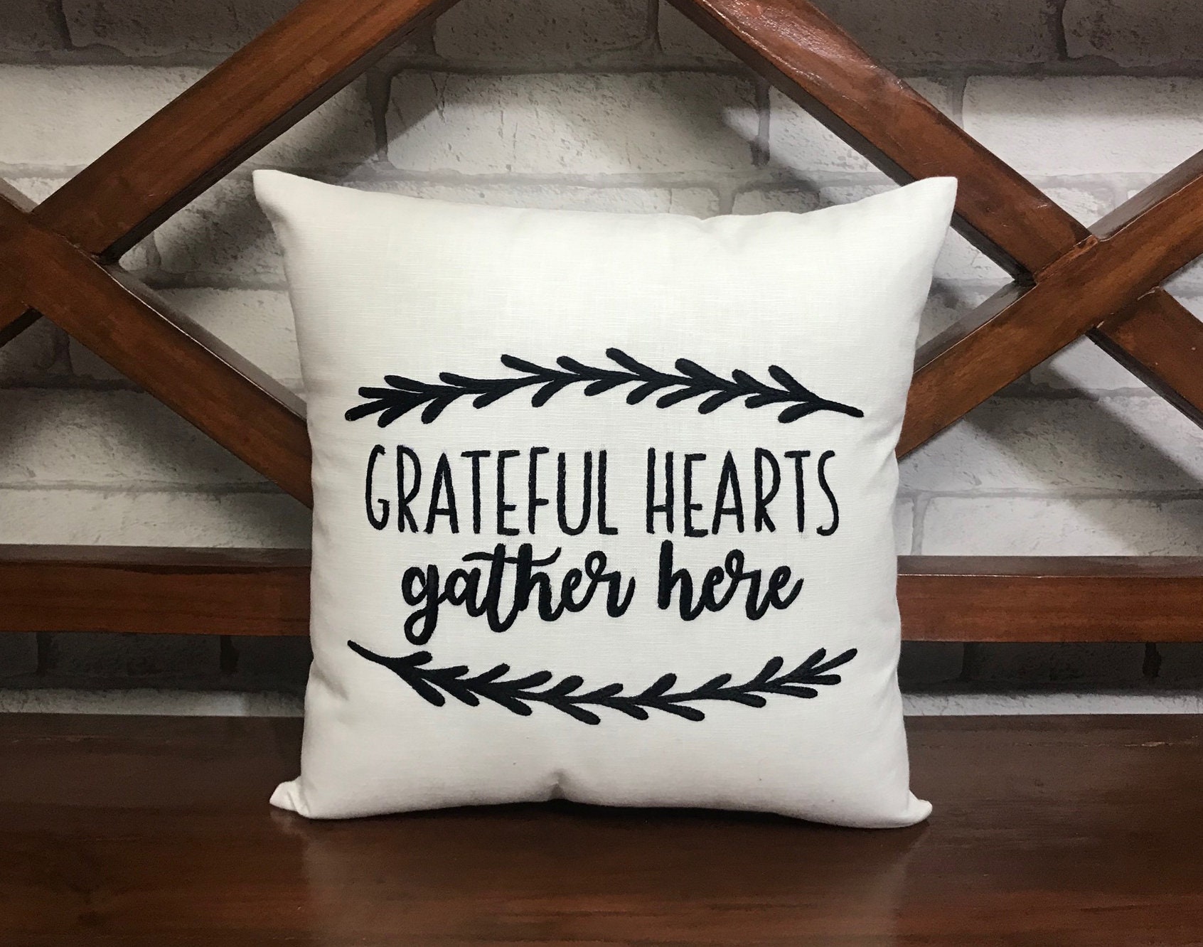 30% Off Coeurs Reconnaissants Se Réunissent Ici Oreiller, Oreiller de Thanksgiving, Décor d'automne,