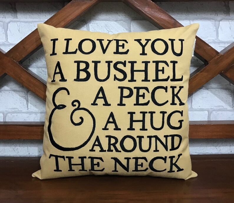 50% de Réduction sur La Vente Je T'aime Un Boisseau Un Oreiller Brodé à Main, Prêt Expédier, Mariage