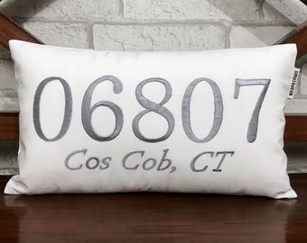 zip code pillows etsy