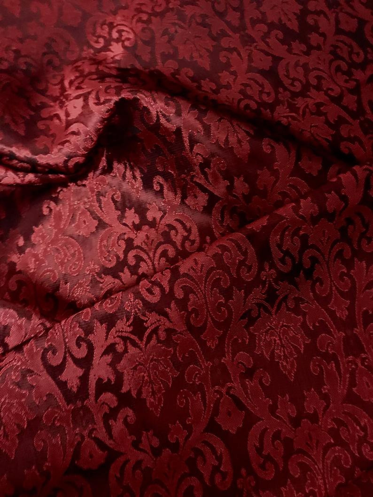 50 SALE Brocade Fabric Maroon/burgundy fabric Sneafabrics Etsy