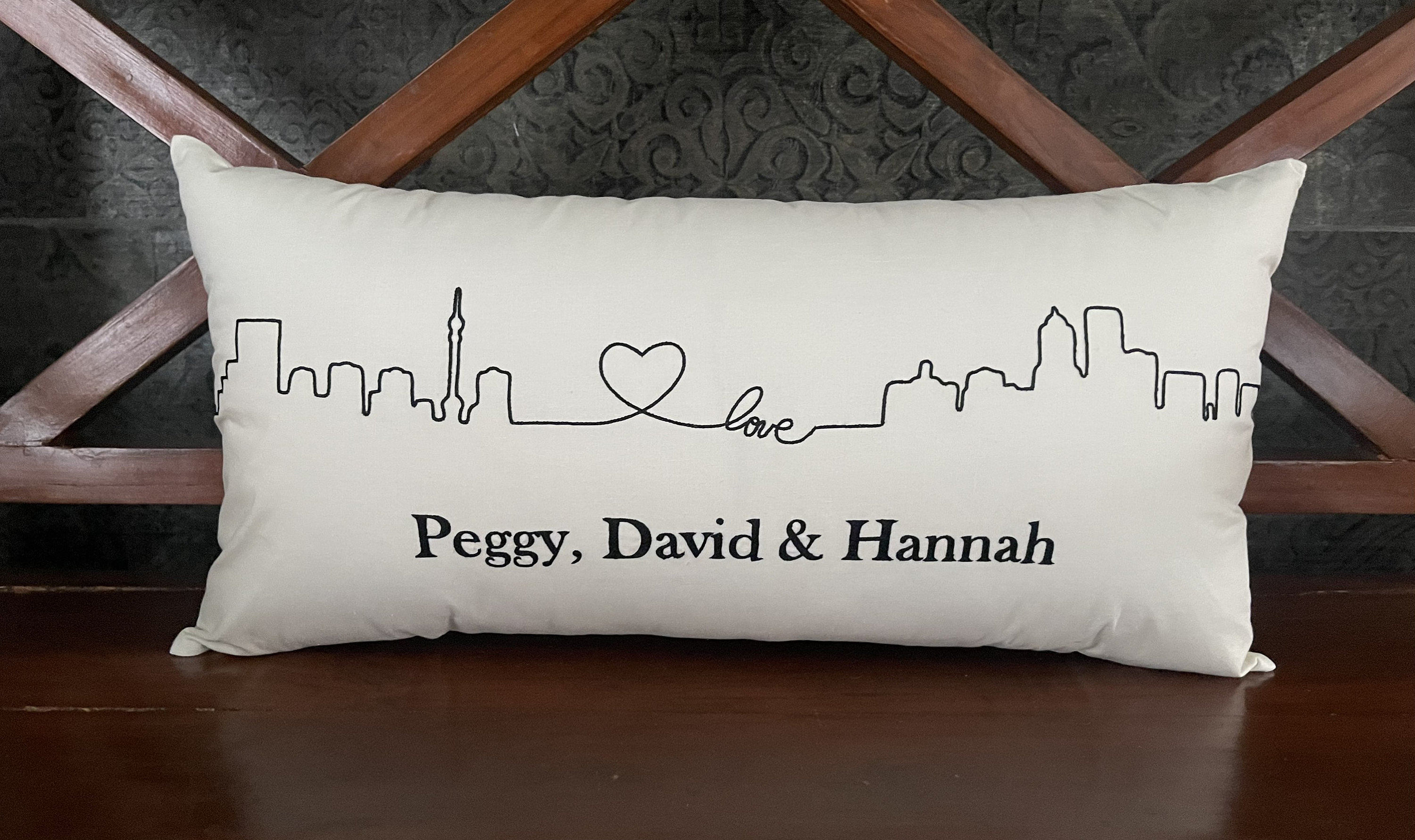 30% Off Skylines Distance Love Pillow, Valentine His & Hers Gift, Newlywed Couple Gift, Wedding Gift