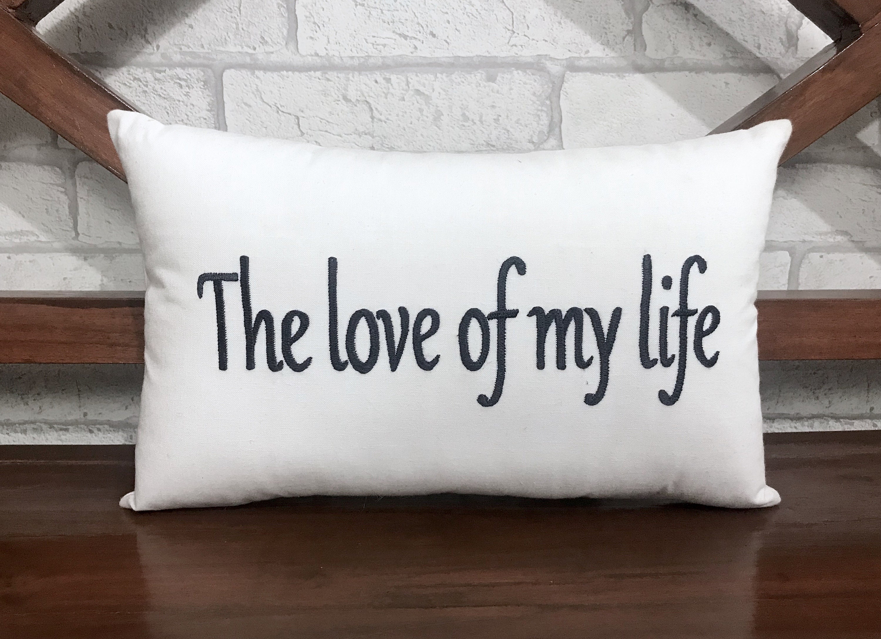 50% de Réduction Vente L'amour de Ma Vie Oreiller Coussin, Prêt à Expédier, Couple, Son et Hers, Val