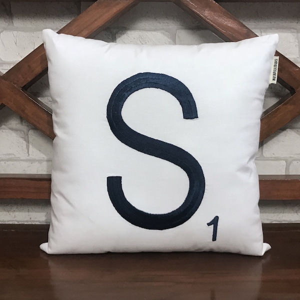 Scrabble Pillow Etsy