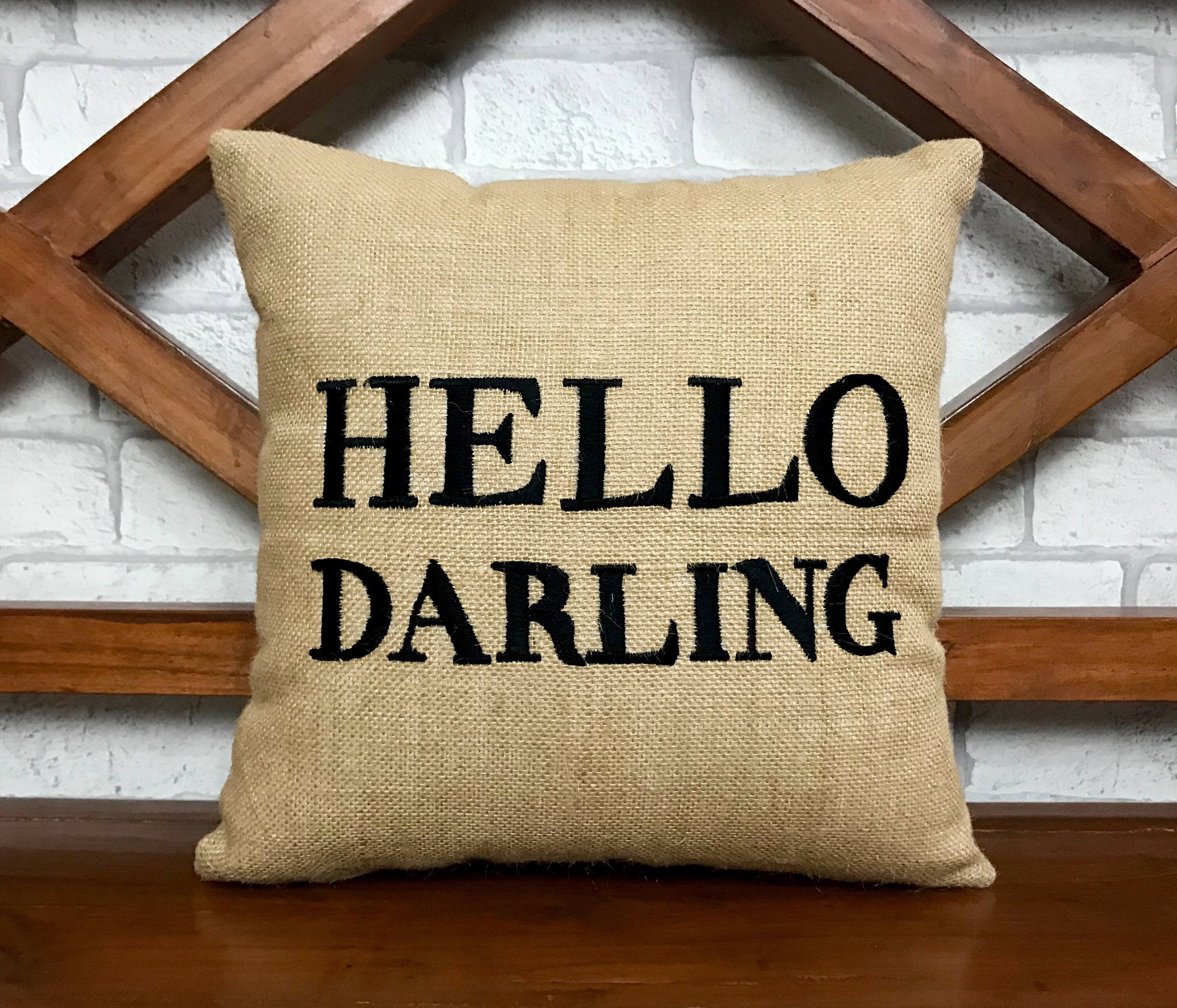 Hello Darling Pillow Couple Gift Valentine Gift Wedding Etsy