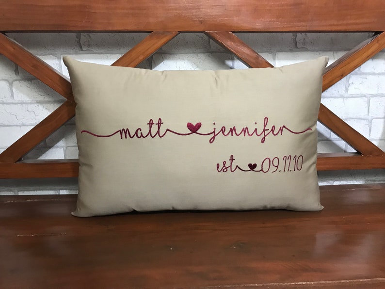 Name and Date Pillow Anniversary Gift,Birthday Gift 30/% OFF Couple Wedding Gift Newlywed Engagement Gift,Bridal Shower Gift,Gift For Her