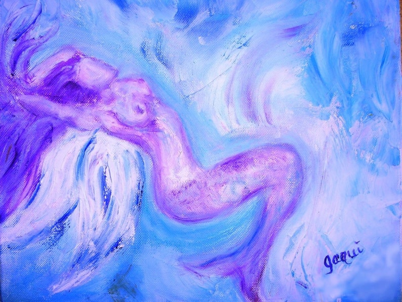 Water Elemental From my original oil painting. Folded Greeting Card 6x4 Blank for your own message