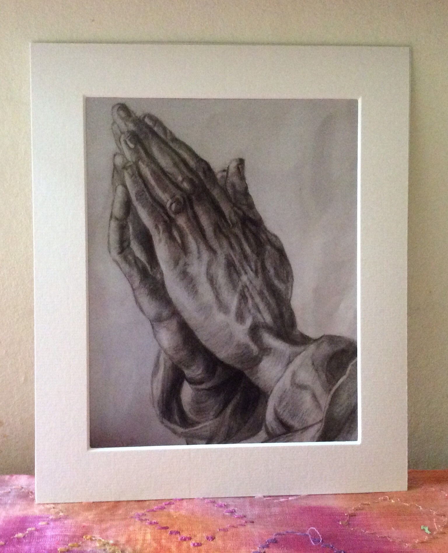 Praying Hands Print from my original  pencil drawing after Albrecht Durer's 'Praying Hands'