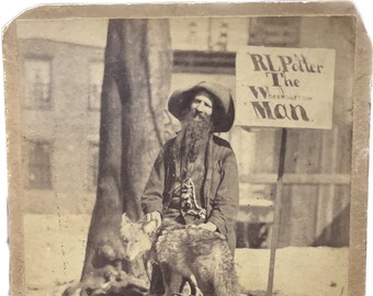 R L Potter The Wheelbarrow Man Cabinet Card Photo 1878 Albany to San Francisco ! 16,000 Miles through 28 States and Territories Richmond VA