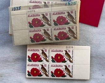 1969 6c ALABAMA STATEHOOD  - 111 Plate Blocks, 444 stamps 26.64 Dollars Face Value