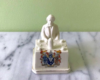 World War I Radio Operator at Desk Crested China with SOUTHEND-on-SEA Crest