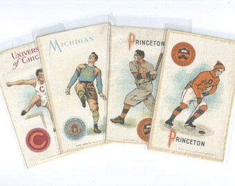 University of Chicago, Michigan and Princeton University: Track and Field, Football, Baseball, Hockey Series Murad Cigarette Silk Tobacciana