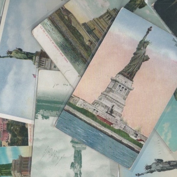 6 Different STATUE OF LIBERTY Antique Postcard 1900s 1910s 1920s