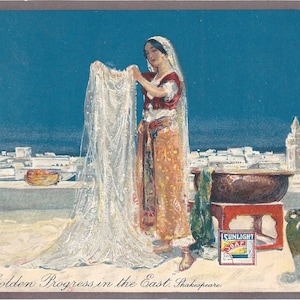 1890s SUNLIGHT SOAP CHROMOLITHOGRAPH Advertisement Signed Dudley Hardy