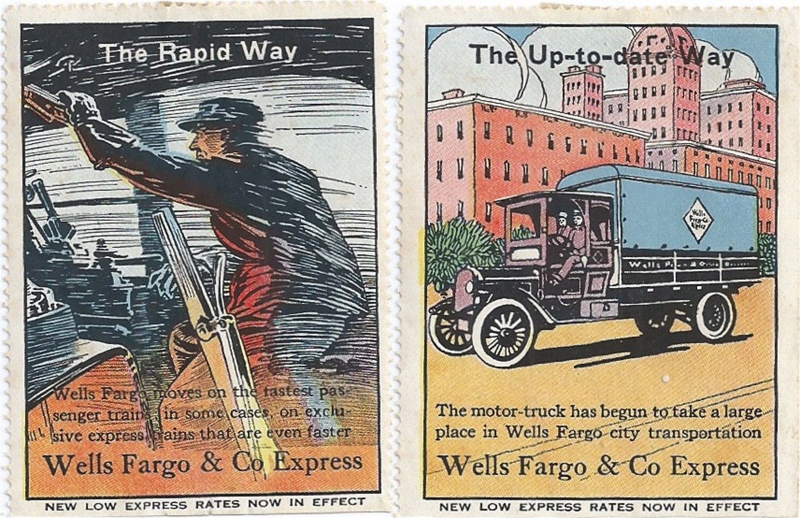 Six Original WELLS FARGO & Co Express Poster Stamps Ca 1919 Etsy