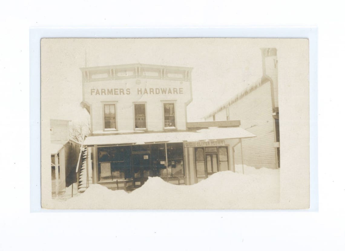 Farmers Hardware Shippenville Pa AZO RPPC With Buffalo Etsy
