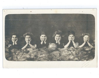 1910 Woman's Basketball Team Real Photo Postcard RPPC The NORTHFIELDS SCHOOLS East Northfield Massachusetts; Northfield Mount Herman; Unused