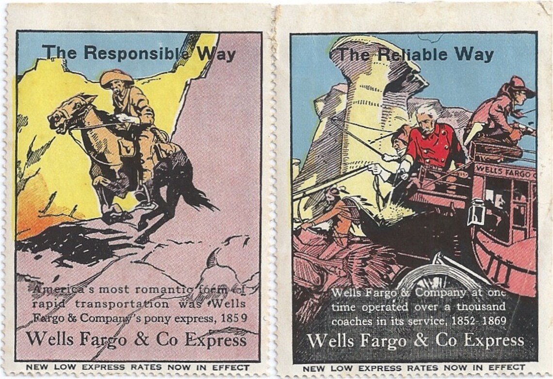 Six Original WELLS FARGO & Co Express Poster Stamps Ca 1919 Etsy