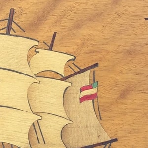 Ship Inlay Wood Inlay Ship Wall Hanging Plaque 6 Different Types of Woods Listed ...