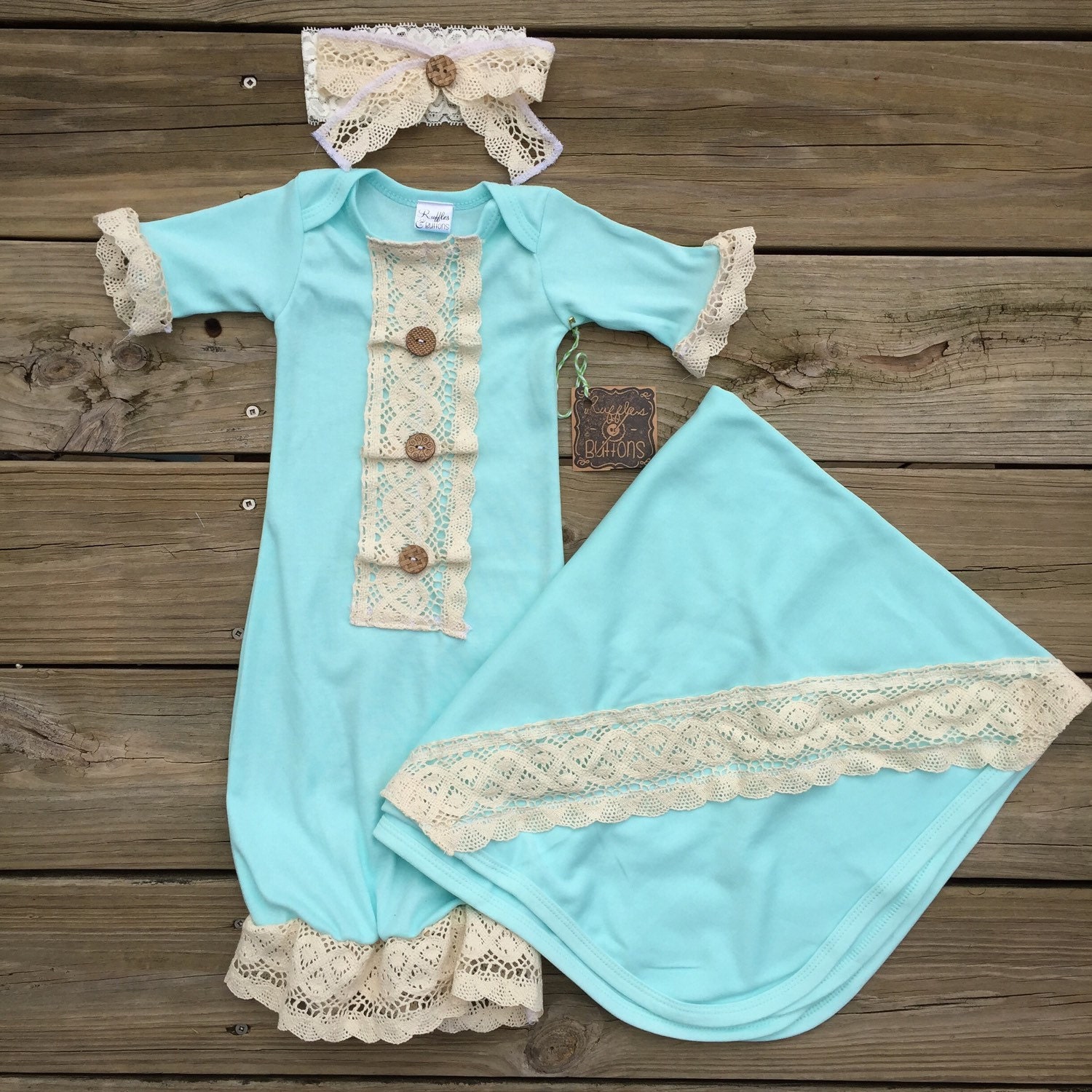 Mint vintage baby gown baby girl gown boutique gown baby Etsy