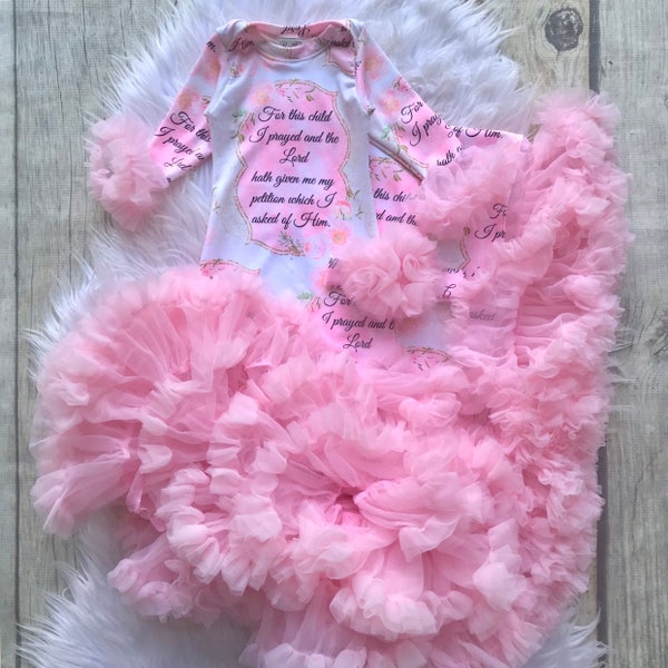 custom gown set, baby girl gown, petti gown, over the top, baby diva, baby shower gift, photo prop, rainbow baby , hospital gown,