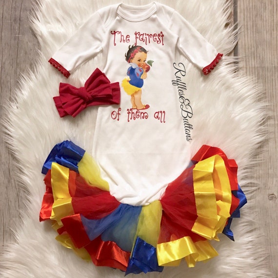 Ensemble Robe De Princesse Blanche Neige Robe De Fille De Etsy