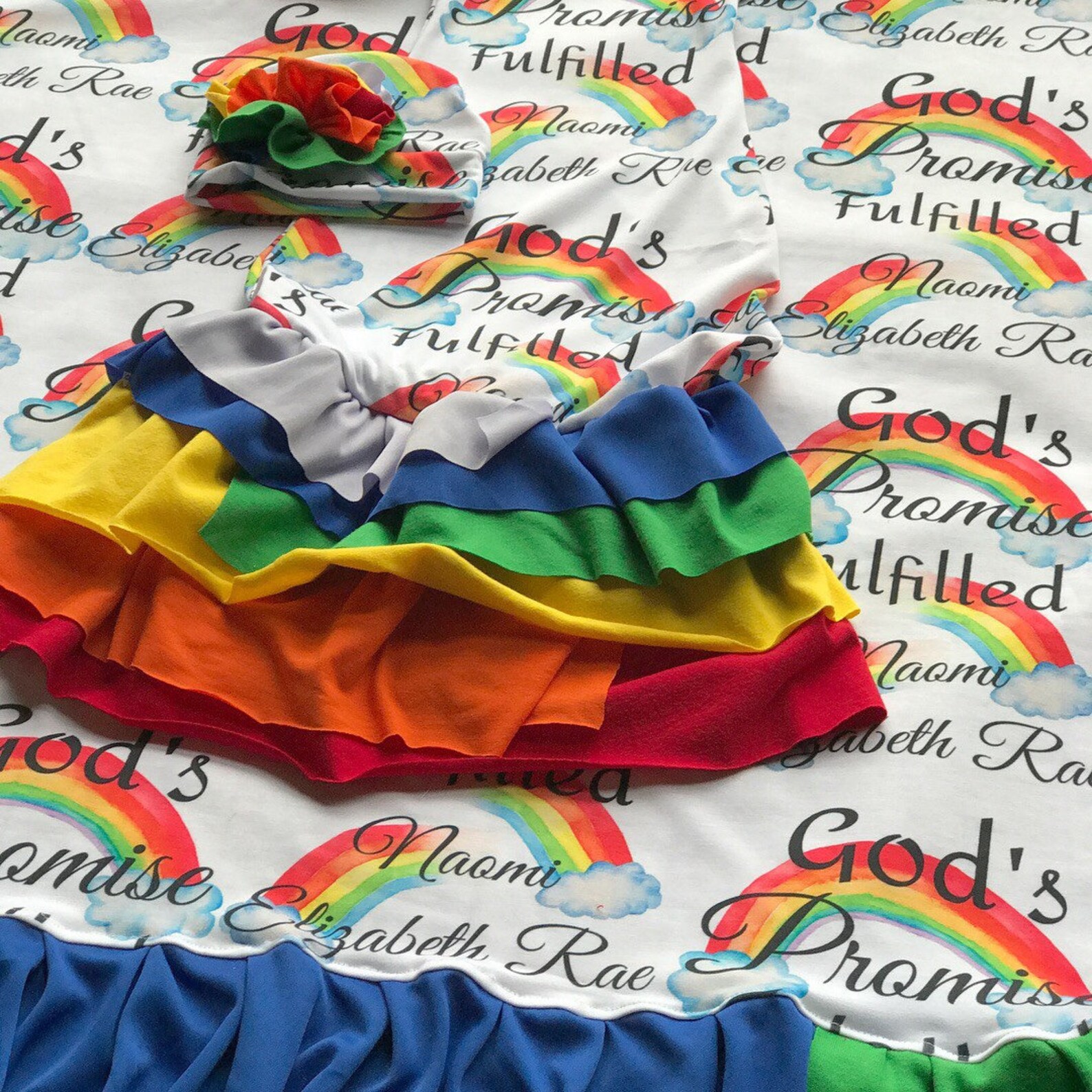 Rainbow Baby Gown Set Baby Girl Gown Going Home Outfit Baby Etsy