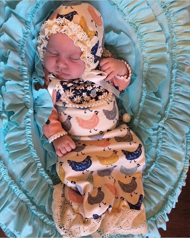 Vintage style organic baby girl gown infant girl layette Etsy