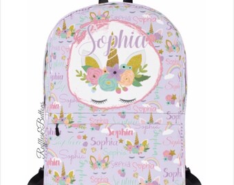 Custom backpack, back to school, personalized bag, school supplies, baby bag, first day of school, unicorn bag