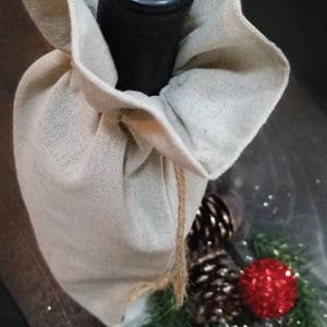 Linen Wine Bag, Personalized Wine Gift image 4