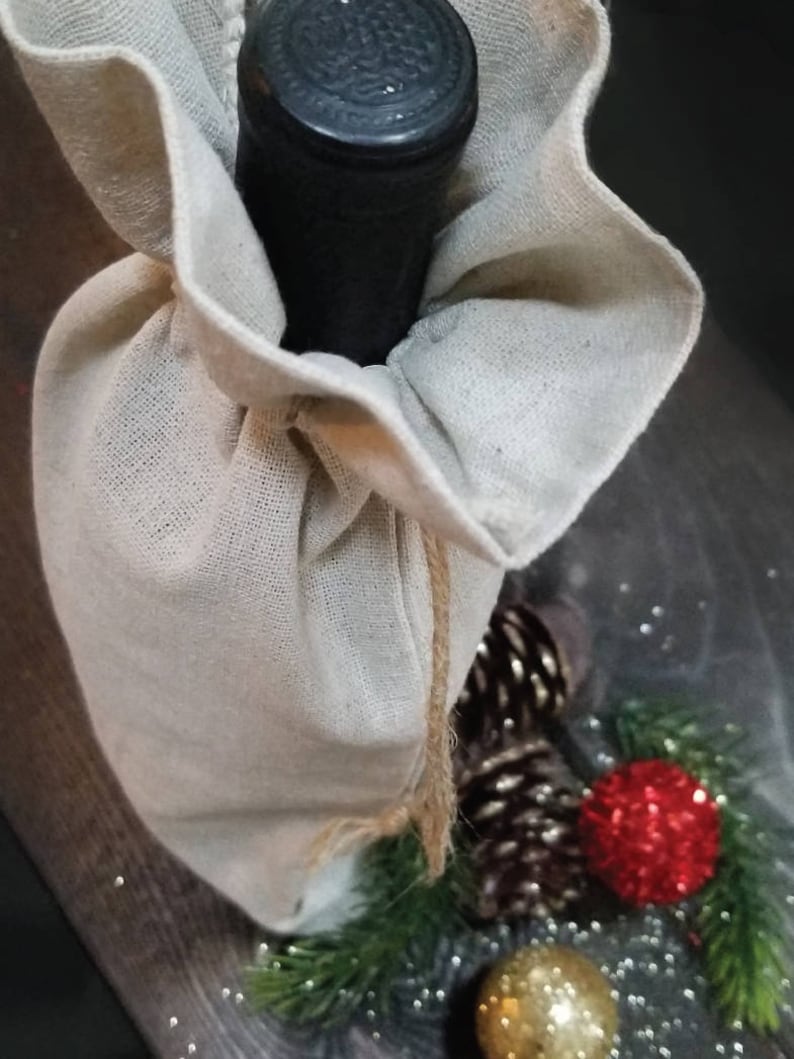 Linen Wine Bag, Personalized Wine Gift image 4