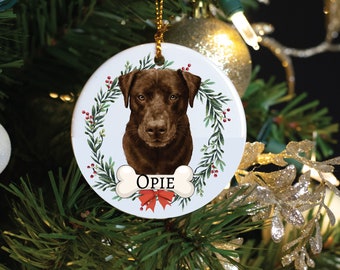 Custom Brown Labrador Retriever Christmas Ornament