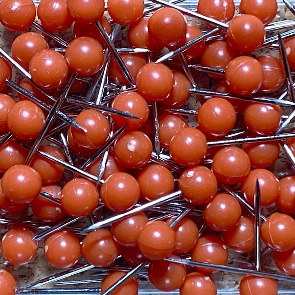 Red Round Head - Push Pin Tacks, Pack of 20 - MAP TACKS