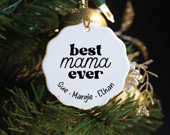 Mother's Day, Best Mama Ever Personalized Porcelain Ornament, Mama Gift, Custom Name Mom Gift, Mother's Day Gift